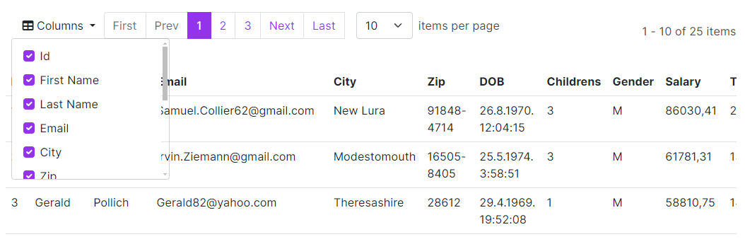 Feature DataGrid Column Chooser